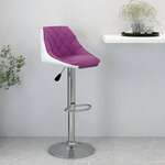 Vidaxl Barski stolček vijolično in belo umetno usnje