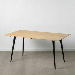 Jedilna miza naraven črna les železo 160 x 90 x 77 cm