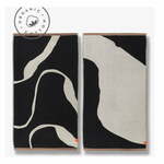 Črne/bele brisače iz organskega bombaža v kompletu 2 ks 50x90 cm Nova Arte – Mette Ditmer Denmark