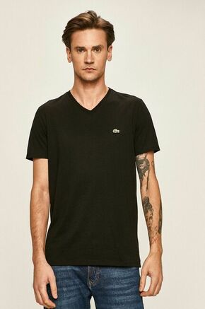 Lacoste t-shirt - črna. T-shirt iz kolekcije Lacoste. Model izdelan iz enobarvne pletenine.