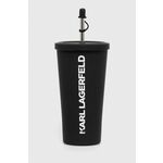 Skodelica za kavo Karl Lagerfeld Essential To Go - črna. Kavna skodelica iz kolekcije Karl Lagerfeld. Model izdelan iz nerjavečega jekla in umetne snovi.
