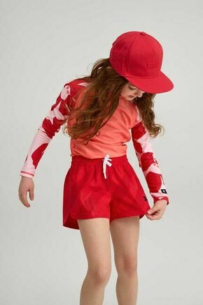 Otroške kopalne kratke hlače Reima Nauru akva rdeča barva - rdeča. Otroške kratke hlače za kopanje iz kolekcije Reima. Model izdelan iz enobarvnega materiala. Model ima zaščito pred soncem UPF 50+.
