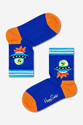 Otroške nogavice Happy Socks Ufo KUFS01-6300 - modra. Otroške visoke nogavice iz kolekcije Happy Socks. Model izdelan iz elastičnega materiala.