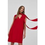 Obleka Victoria Beckham rdeča barva, - rdeča. Obleka iz kolekcije Victoria Beckham. Ohlapen model izdelan iz enobarvne tkanine.