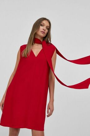 Obleka Victoria Beckham rdeča barva