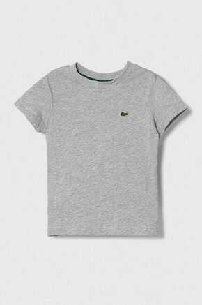 Otroška bombažna kratka majica Lacoste siva barva - siva. Otroške kratka majica iz kolekcije Lacoste
