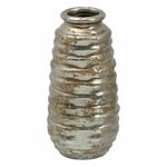 BigBuy Vaza keramika srebrna 15 x 15 x 30 cm