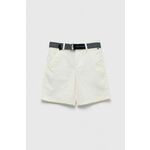 Otroške kratke hlače Tommy Hilfiger bela barva - bela. Otroški kratke hlače iz kolekcije Tommy Hilfiger. Model izdelan iz enobarvnega materiala. Lahek material, namenjen za toplejše letne čase.
