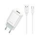 Jellico Adapter EU01 12W 2,4A USB A s kablom Tyoe C - (EU Blister) bel
