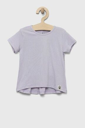 Kratka majica za dojenčka United Colors of Benetton vijolična barva - vijolična. Kratka majica za dojenčka iz kolekcije United Colors of Benetton. Model izdelan iz mehke pletenine. Nežen material