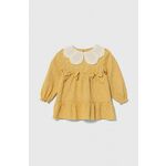 Otroška bombažna obleka Jamiks rumena barva - rumena. Otroški obleka iz kolekcije Jamiks. Model izdelan iz vzorčaste tkanine. Model iz izjemno udobne bombažne tkanine.