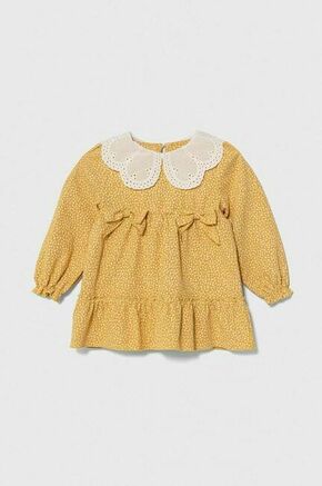 Otroška bombažna obleka Jamiks rumena barva - rumena. Otroški obleka iz kolekcije Jamiks. Model izdelan iz vzorčaste tkanine. Model iz izjemno udobne bombažne tkanine.