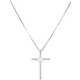 JwL Luxury Pearls Srebrna ogrlica križ z desnim biserjem JL0455 (veriga, obesek) srebro 925/1000