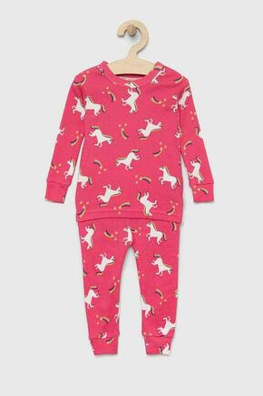 Otroška bombažna pižama GAP roza barva - roza. Otroški Pižama iz kolekcije GAP. Model izdelan iz vzorčaste pletenine. Izjemno udoben material