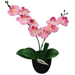 Greatstore Umetna rastlina orhideja v loncu 30 cm roza