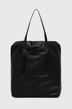 Torbica Marc O'Polo črna barva - črna. Velika torbica iz kolekcije Marc O'Polo. Model na zapenjanje