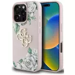 Ovitek Case Guess Grained Roses Big 4G logo for iPhone 16 Pro pink (GUHCP16LPGROP4MP)
