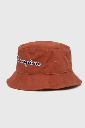 Bombažni klobuk Champion rjava barva - rjava. Klobuk iz kolekcije Champion. Model z ozkim robom