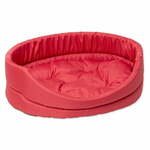 Rdeča plišasta postelja za pse 51x60 cm Dog Fantasy DeLuxe – Plaček Pet Products