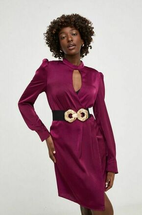 Obleka Answear Lab bordo barva - bordo. Obleka iz kolekcije Answear Lab. Model izdelan iz enobarvne tkanine. Kolekcija je na voljo izključno na Answear.Si.