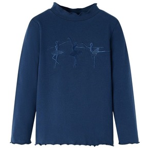 VidaXL Otroška majica z dolgimi rokavi mornarsko modra 140