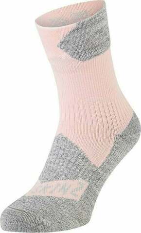 Sealskinz Bircham Waterproof All Weather Ankle Length Sock Rose/Grey Marl L Kolesarske nogavice