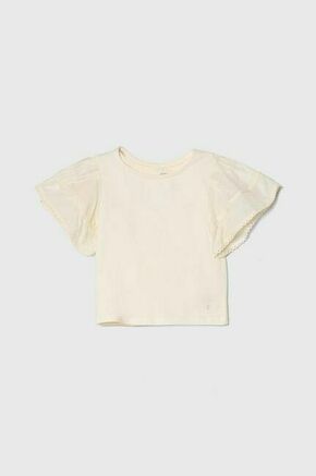 Otroška kratka majica zippy bež barva - bež. Otroške kratka majica iz kolekcije zippy. Model izdelan iz kombinacije pletenine in tkanine. Model iz izjemno udobne tkanine z visoko vsebnostjo bombaža.