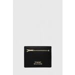 Usnjena denarnica Tommy Hilfiger ženski, črna barva - črna. Mala denarnica iz kolekcije Tommy Hilfiger. Model izdelan iz naravnega usnja.