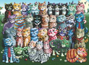 WEBHIDDENBRAND ANATOLIAN Puzzle Družinsko srečanje mačke 1000 kosov