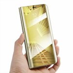 WEBHIDDENBRAND Onasi torbica Clear View za Samsung Galaxy A70 A705, preklopna, zlata