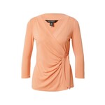Bluza Lauren Ralph Lauren ženska, oranžna barva - oranžna. Bluza iz kolekcije Lauren Ralph Lauren. Model izdelan iz enobarvne pletenine. Ima globok izrez.
