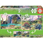 Educa Puzzle Panorama Svet dinozavrov 2x100 kosov