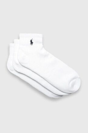 Polo Ralph Lauren nogavice (3-Pack) - bela. Nogavice iz kolekcije Polo Ralph Lauren. Model izdelan iz elastičnega