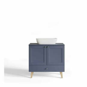 Nizka omarica brez umivalnika v temno modro-naravni barvi 80x76 cm Venezia - STOLKAR