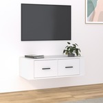 vidaXL Viseča TV omarica bela 80x36x25 cm inženirski les