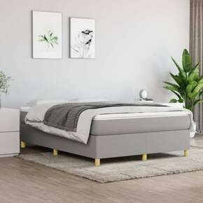 Greatstore Box spring posteljni okvir svetlo siv 140x190 cm blago