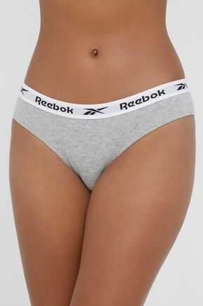 Spodnjice Reebok siva barva - siva. Spodnjice iz kolekcije Reebok. Model izdelan iz elastične pletenine. V kompletu so trije pari.