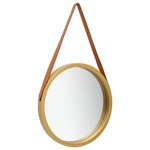 vidaXL Stensko ogledalo s pasom 40 cm zlato
