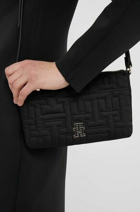 Torbica Tommy Hilfiger črna barva - črna. Majhna torbica iz kolekcije Tommy Hilfiger. Model na zapenjanje