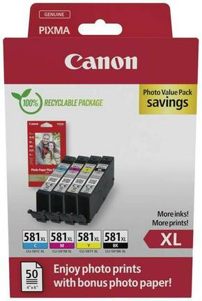 Canonova kartuša INK CLI-581XL BK/C/M/Y PHOTO VALUE / 4x8