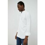 Bombažna srajca Les Deux moška, bela barva - bela. Srajca iz kolekcije Les Deux. Model izdelan iz tkanine. Ima ovratnik button-down. Izjemno udoben material, izdelan iz naravnih vlaken.