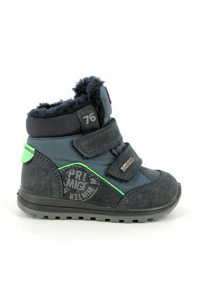 Otroški čevlji Primigi siva barva - siva. Zimski čevlji iz kolekcije Primigi. Podloženi model izdelan iz kombinacije semiš usnja in ekološkega usnja.