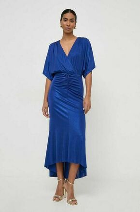 Obleka Nissa - modra. Obleka iz kolekcije Nissa. Model izdelan iz izrazitega