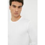 Majica z dolgimi rokavi Emporio Armani moški, bela barva - bela. Majica z dolgimi rokavi iz kolekcije Emporio Armani. Model izdelan iz enobarvne pletenine.