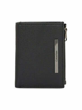 Calvin Klein Majhna moška denarnica Modern Bar Trifold 6Cc Detach K50K510886 Črna