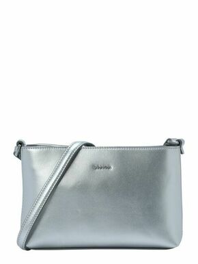 Torbica Calvin Klein srebrna barva - srebrna. Srednje velika torbica iz kolekcije Calvin Klein. Model na zapenjanje