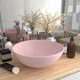 Kopalniški umivalnik keramičen mat roza barve okrogel