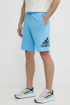 Bombažne kratke hlače adidas IS0001 - modra. Kratke hlače iz kolekcije adidas. Model izdelan iz prožnega materiala