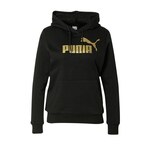 Bluza Puma ženska, črna barva, - črna. Mikica s kapuco iz kolekcije Puma. Model izdelan iz elastične pletenine.