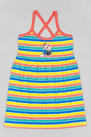 Otroška bombažna obleka zippy oranžna barva - oranžna. Otroški obleka iz kolekcije zippy. Nabran model